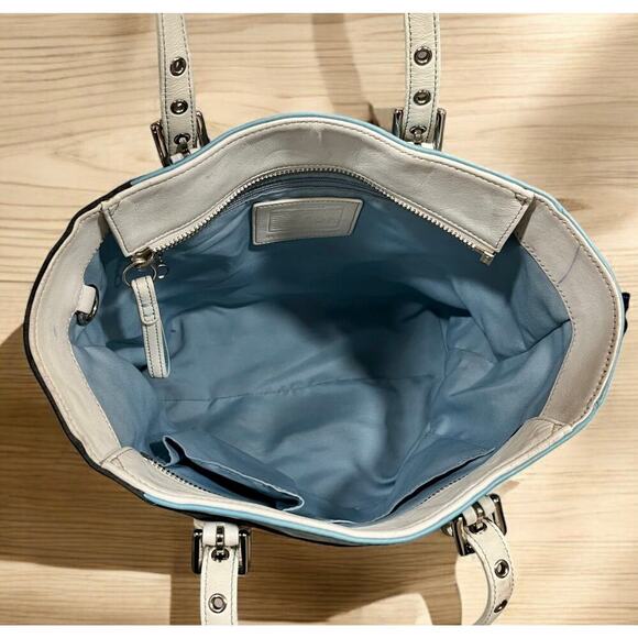 Coach Blue and Gray Tote Bag - Picture 6 of 16
